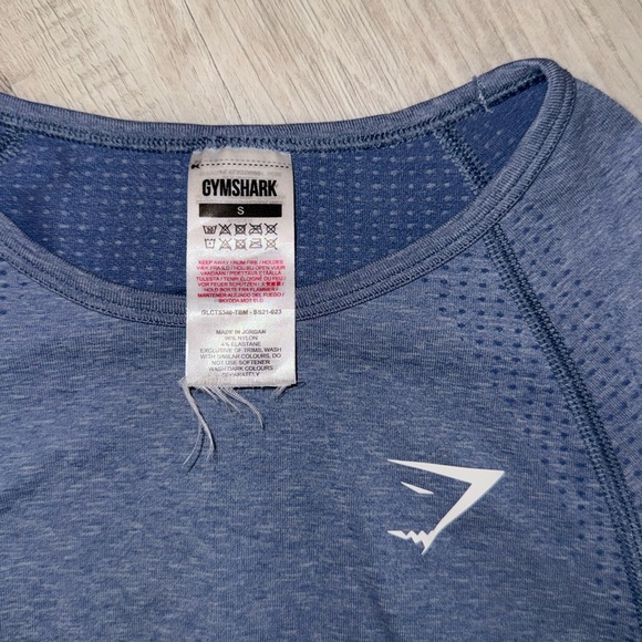 Gymshark Blue Long Sleeve Crop Top - Picture 2 of 2